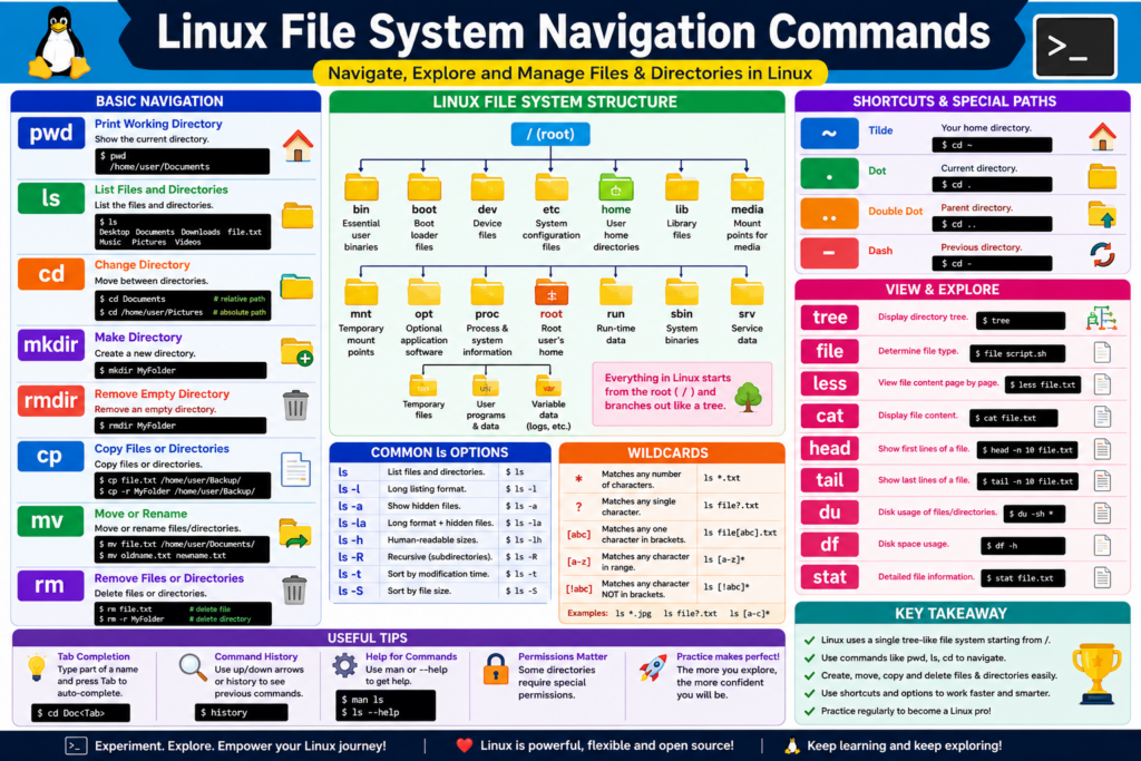 Linux File System Navigation command
