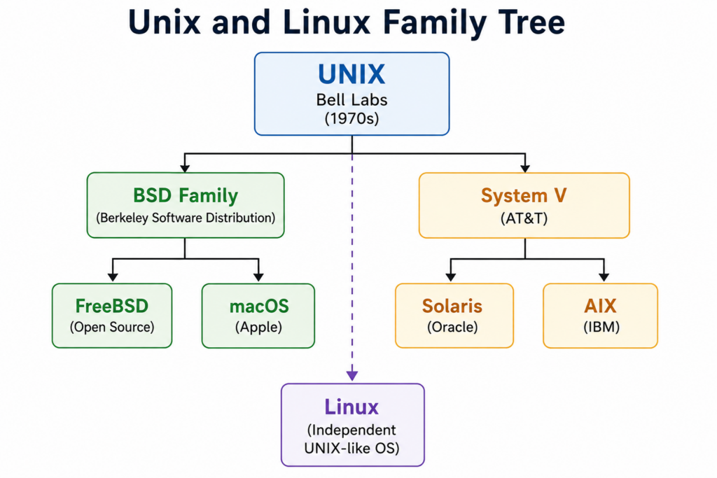 Unix and Linux Family Tree
